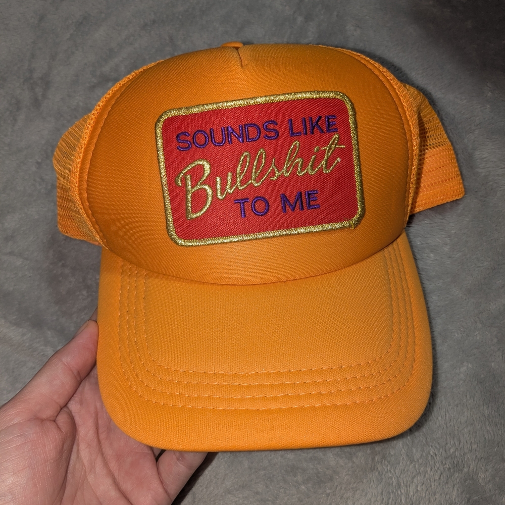 Orange Trucker Hat with Bold Patch - image 1